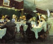 John French Sloan Renganeschi's Saturday Night oil on canvas